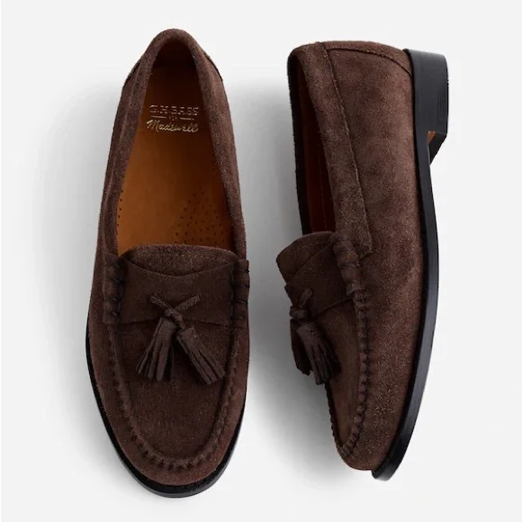 Madewell x G.H. Bass Layla Weejuns Loafers Oiled Suede - Picture 1 of 6